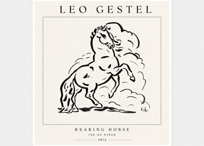 Leo Gestel Rearing Horse No3 - Poszter