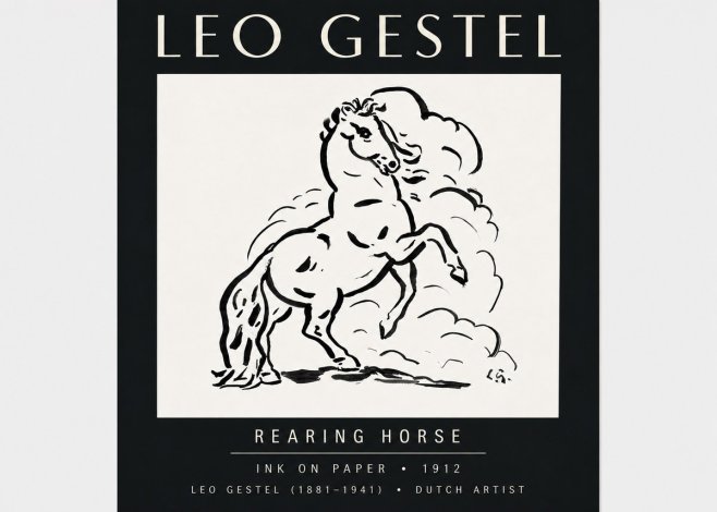 Leo Gestel Rearing Horse No4 - Poszter