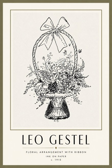 Leo Gestel Floral Arrangement with Ribbon No4 - Poszter