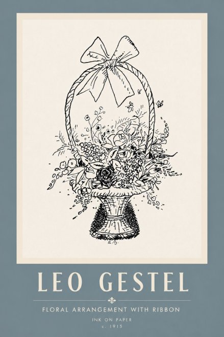 Leo Gestel Floral Arrangement with Ribbon No5 - Poszter