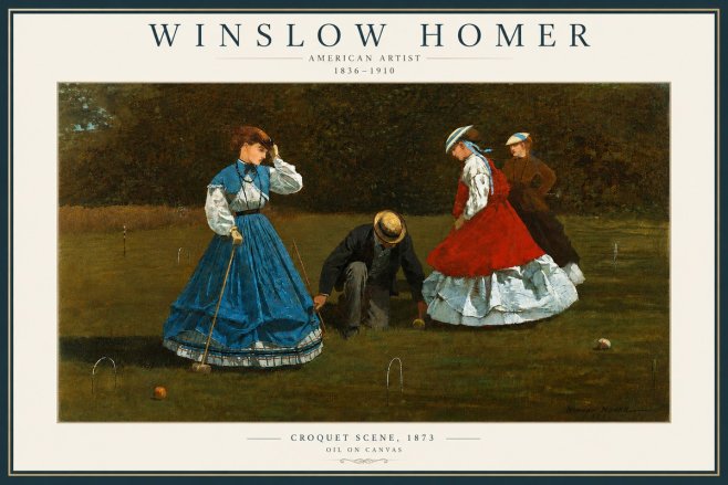 Winslow Homer Croquet Scene No3 - Poszter