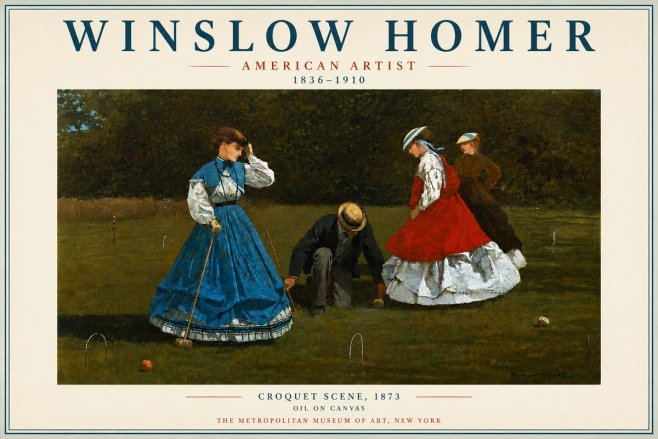Winslow Homer Croquet Scene No4 - Poszter