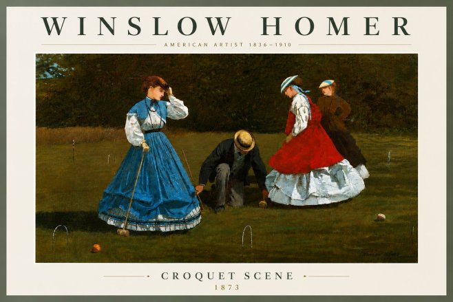Winslow Homer Croquet Scene No5 - Poszter