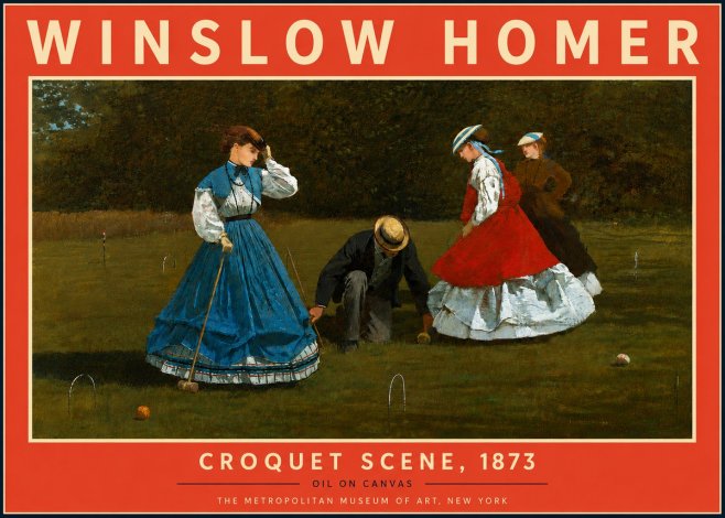 Winslow Homer Croquet Scene No6 - Poszter