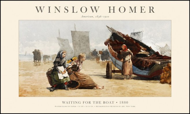 Winslow Homer Waiting for the Boat No1 - Poszter