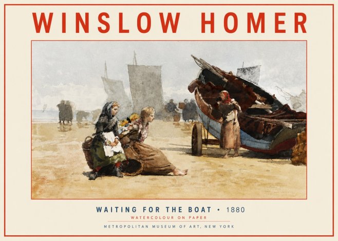 Winslow Homer Waiting for the Boat No3 - Poszter