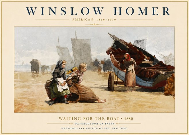 Winslow Homer Waiting for the Boat No4 - Poszter