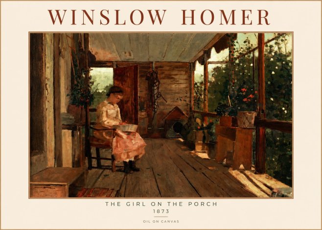 Winslow Homer The Girl on the Porch No2 - Poszter