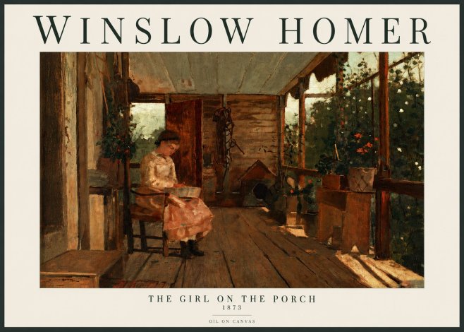 Winslow Homer The Girl on the Porch No3 - Poszter