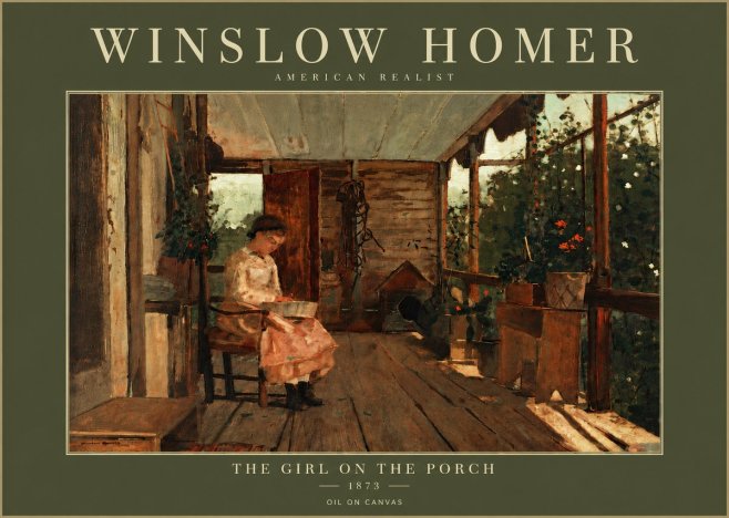 Winslow Homer The Girl on the Porch No5 - Poszter