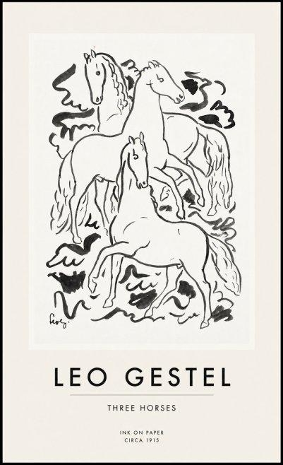 Leo Gestel Three Horses No1 - Poszter