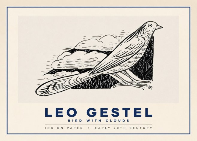 Leo Gestel Bird with Clouds No2 - Poszter