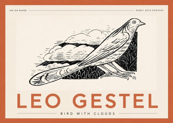 Leo Gestel Bird with Clouds No5 - Poszter
