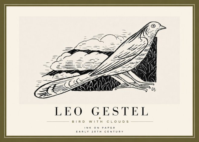 Leo Gestel Bird with Clouds No6 - Poszter