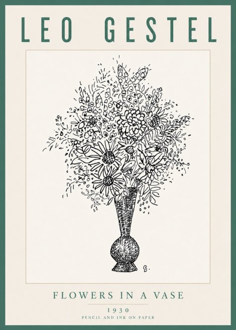 Leo Gestel Flowers in a Vase No5 - Poszter