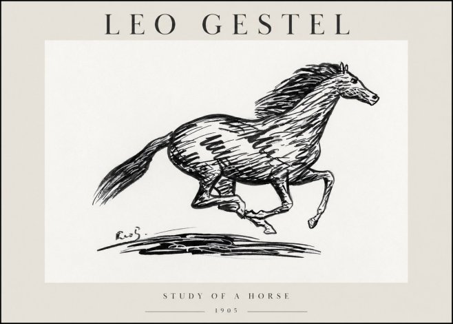 Leo Gestel Study of a Horse No1 - Poszter