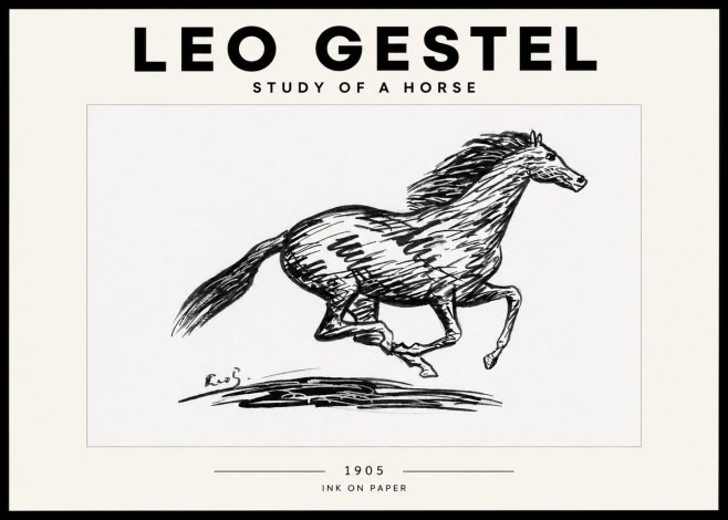 Leo Gestel Study of a Horse No2 - Poszter
