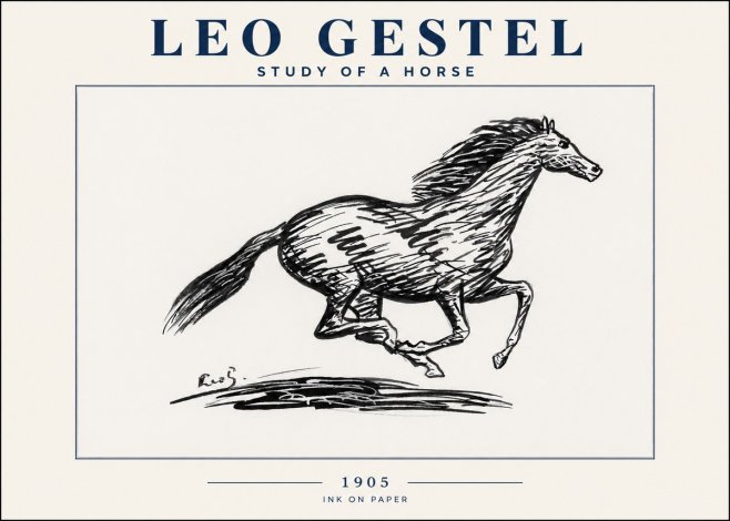 Leo Gestel Study of a Horse No4 - Poszter