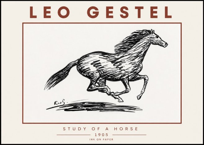 Leo Gestel Study of a Horse No5 - Poszter