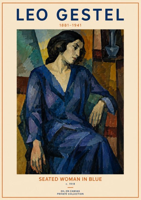 Leo Gestel Seated Woman in Blue No2 - Poszter
