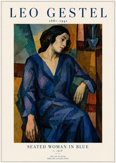 Leo Gestel Seated Woman in Blue No6 - Poszter