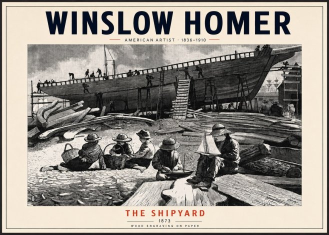 Winslow Homer The Shipyard No2 - Poszter