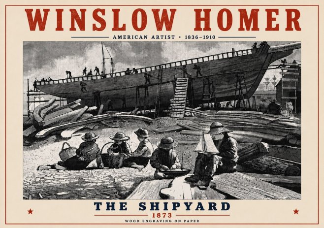 Winslow Homer The Shipyard No6 - Poszter
