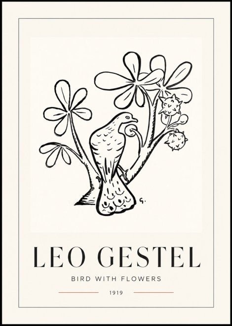 Leo Gestel Bird with Flowers No1 - Poszter