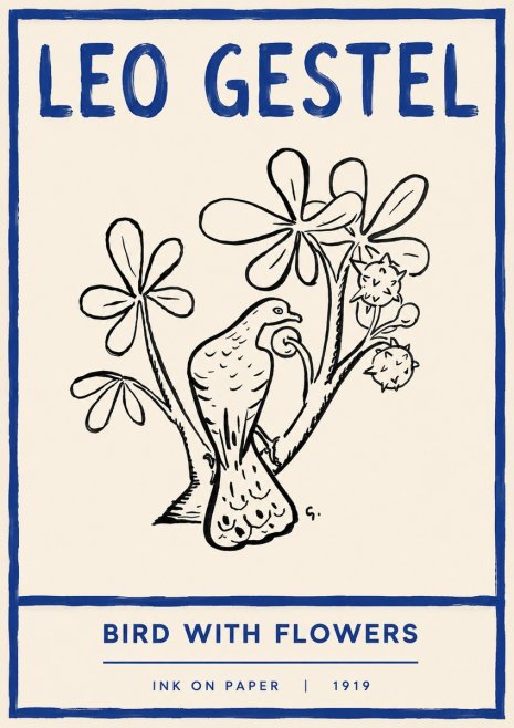 Leo Gestel Bird with Flowers No4 - Poszter