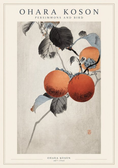 Ohara Koson Persimmons and Bird No1 - Poszter