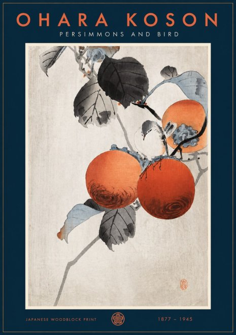 Ohara Koson Persimmons and Bird No2 - Poszter