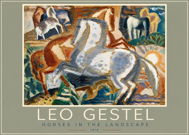 Leo Gestel Horses in the Landscape No2 - Poszter