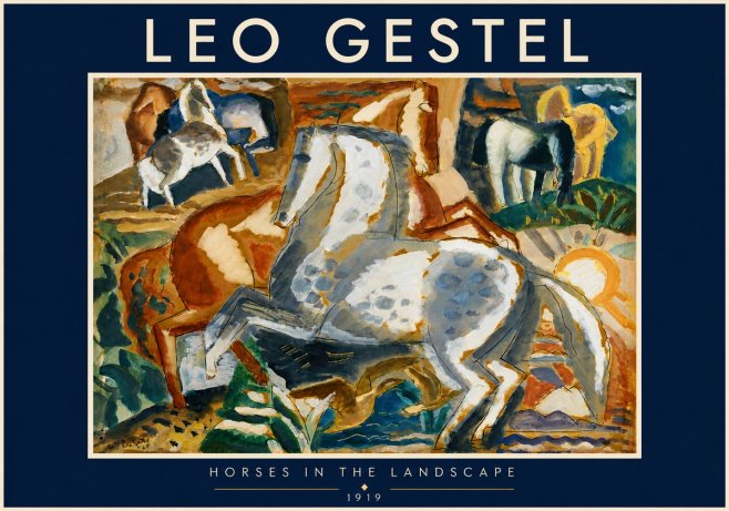 Leo Gestel Horses in the Landscape No5 - Poszter