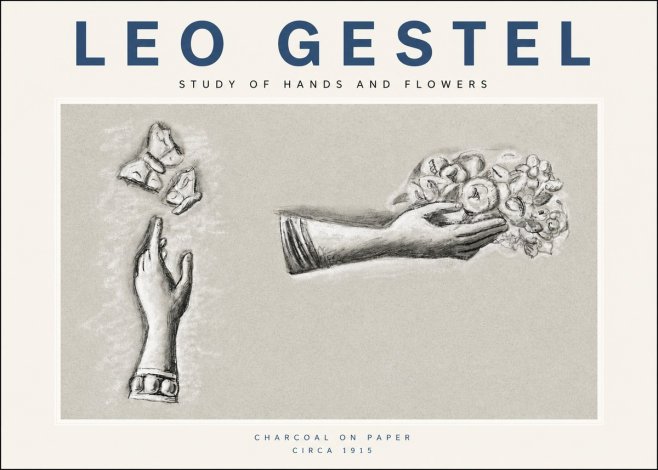 Leo Gestel Study of Hands and Flowers No3 - Poszter