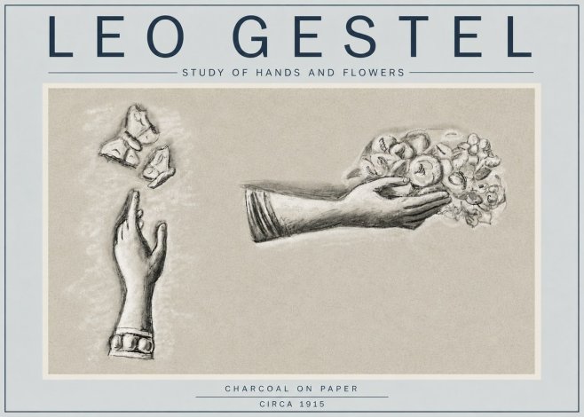 Leo Gestel Study of Hands and Flowers No4 - Poszter