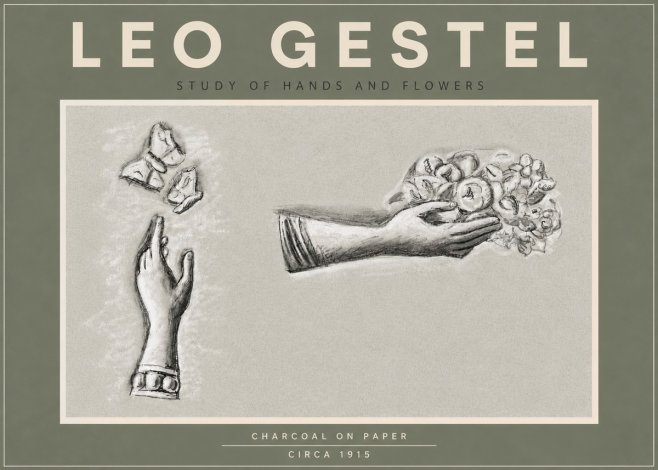 Leo Gestel Study of Hands and Flowers No5 - Poszter