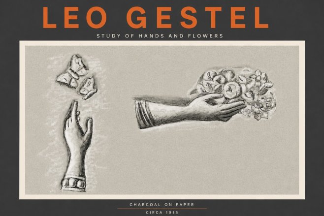 Leo Gestel Study of Hands and Flowers No6 - Poszter