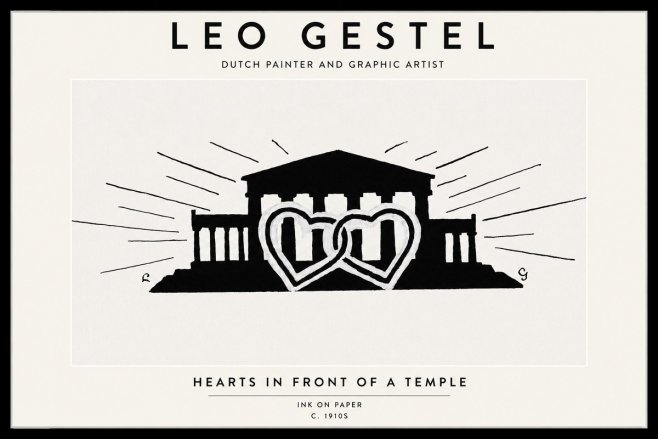 Leo Gestel Hearts in Front of a Temple No1 - Poszter