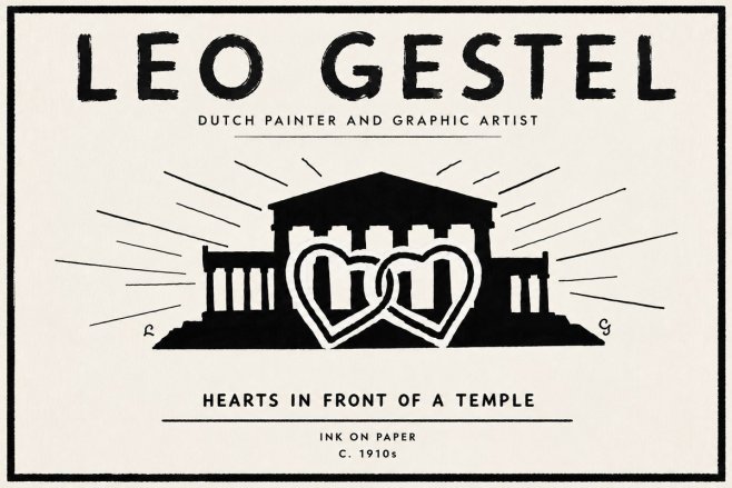 Leo Gestel Hearts in Front of a Temple No6 - Poszter