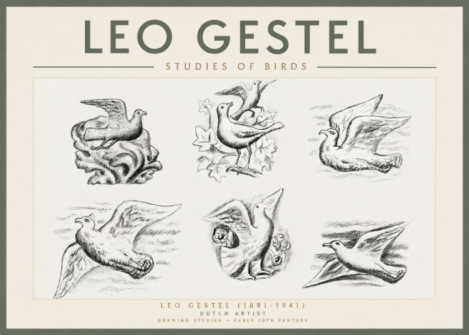 Leo Gestel Studies of Birds No3 - Poszter