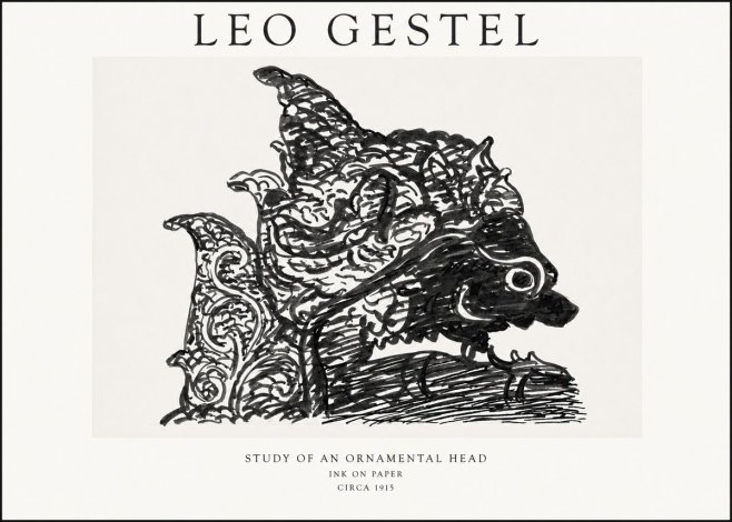 Leo Gestel Study of an Ornamental Head No1 - Poszter