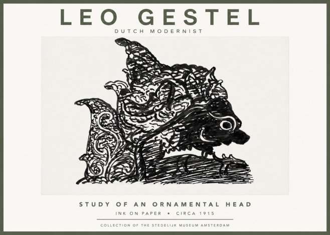 Leo Gestel Study of an Ornamental Head No5 - Poszter