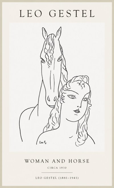 Leo Gestel Woman and Horse No1 - Poszter