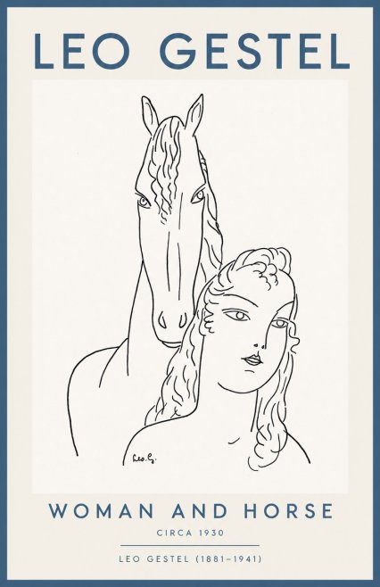 Leo Gestel Woman and Horse No2 - Poszter