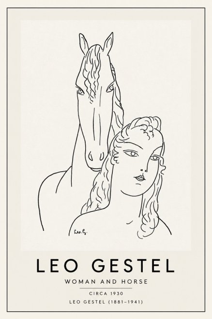 Leo Gestel Woman and Horse No3 - Poszter