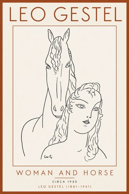 Leo Gestel Woman and Horse No5 - Poszter