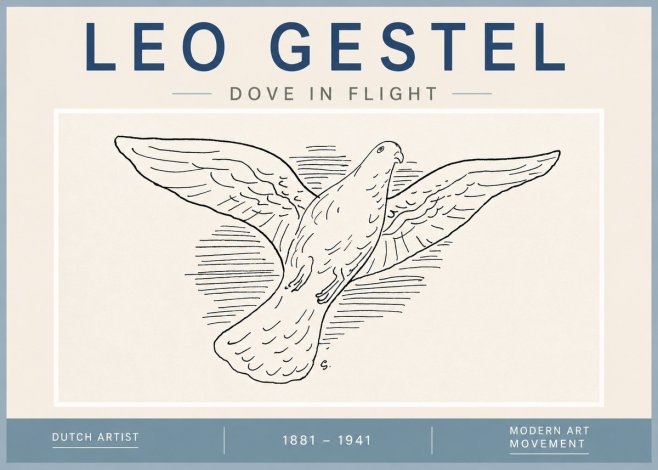 Leo Gestel Dove in Flight No4 - Poszter