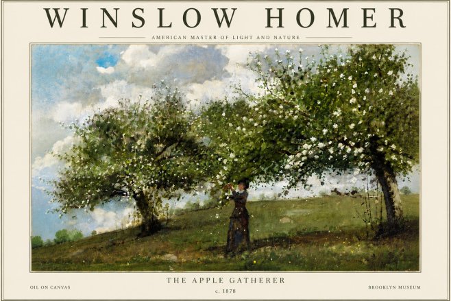 Winslow Homer The Apple Gatherer No6 - Poszter