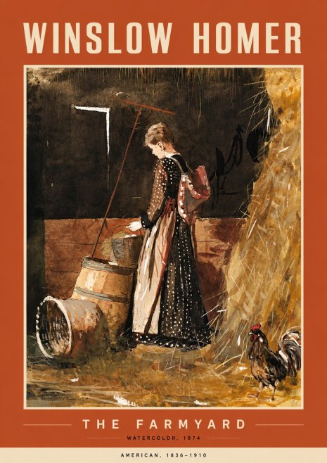Winslow Homer The Farmyard No4 - Poszter