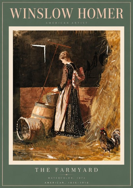 Winslow Homer The Farmyard No6 - Poszter